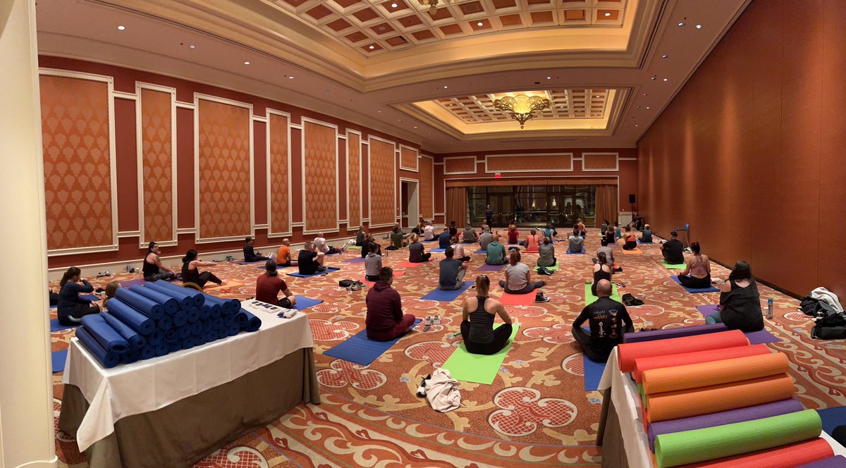 Acumatica's tweet photo. Starting the morning off with a good stretch! Great crowd at yoga this AM. 🧘‍♀️ #AcumaticaSummit https://t.co/vIGahhvdK3