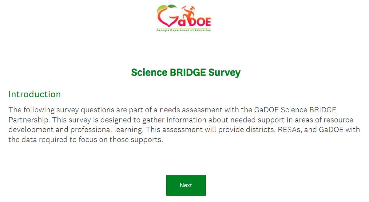 Science Teachers:
We value your thoughts &amp; the time it will take you to answer these brief questions about needed support in areas of resource development and professional learning for science.
Deadline is 1/31/23.
Link - surveymonkey.com/r/SCBRIDGE