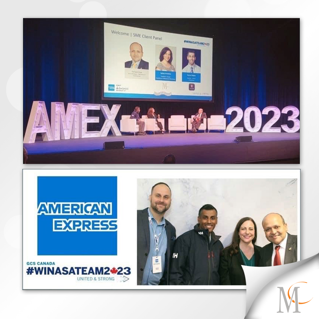 “You are the company you keep” rings true for us. Thank you, AMEX for the opportunity to join your business panel discussion and to our clients for making it possible. We are in outstanding company with you.