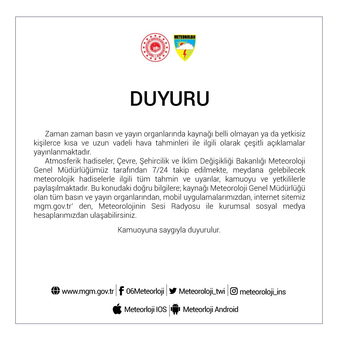 Kamuoyuna Saygıyla Duyurulur