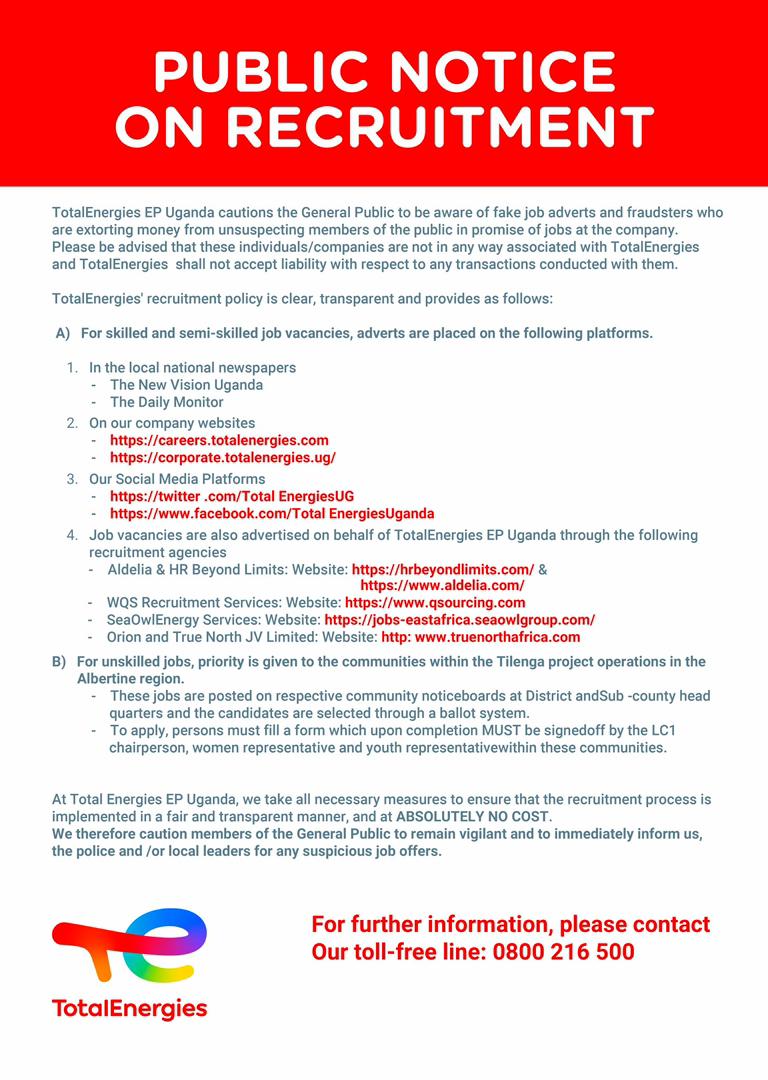 🚨 📢 
Do not fall prey to fraudsters... 
#UgandaOil #Tilenga #UOT