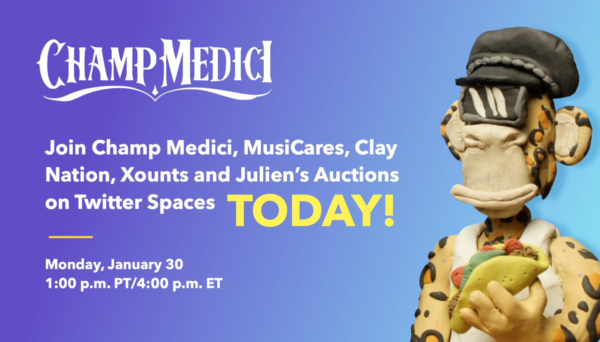 GM! Today's the day! Make sure to retweet our original tweet before the start of the #twitterspace to be entered in our raffle, no purchase necessary 
x.com/JuliensNFT/sta…