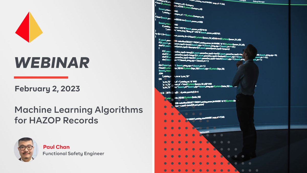 This week's webinar: exida.com/Webinars/machi…  #exida #webinar #HAZOP #functionalsafety #safety #PHA #naivebayes #IEC #IEC61511 #processsafety