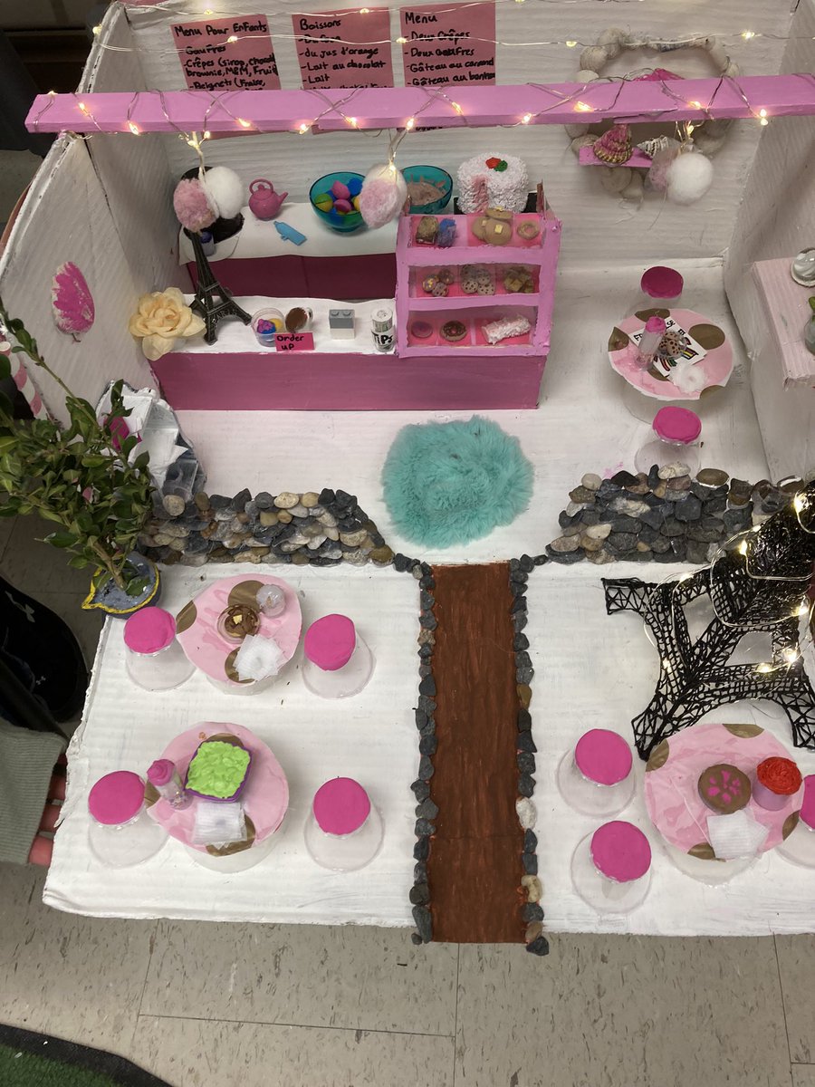 Some outstanding work for French class!   Multi-media restaurant creation!