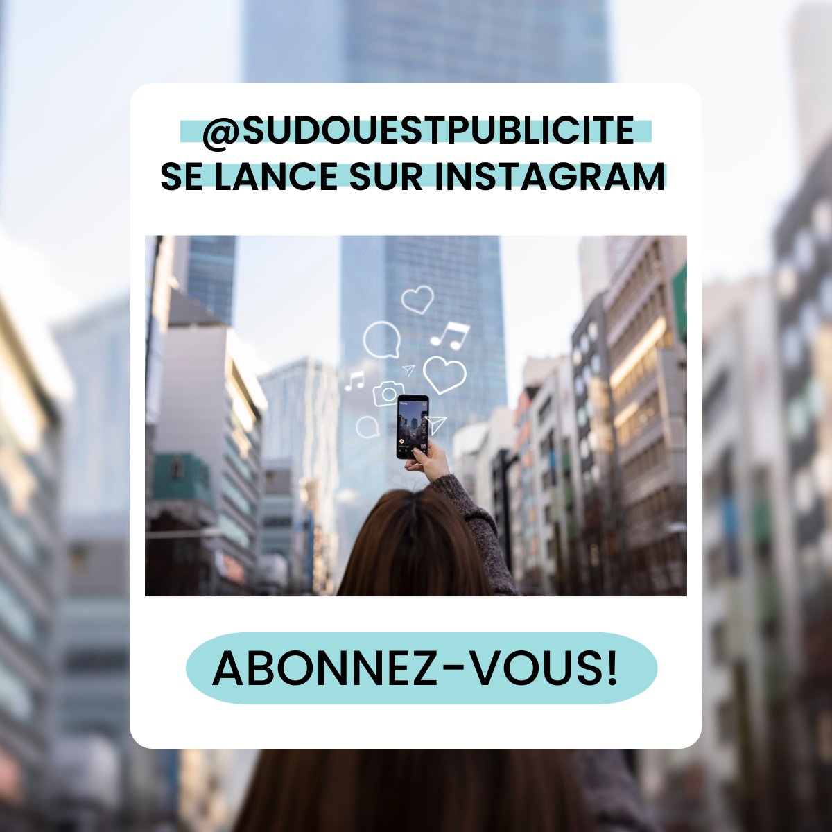On a laissé trainer des petites pistes, mais ça y est : Sud Ouest Publicité se lance sur Instagram ! 🔥
💥 Pour vous abonner à notre compte Instagram : @sudouetpublicite
ou instagram.com/sudouestpublic…
On a hâte de vous y retrouver !