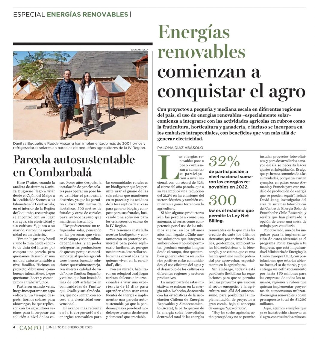 AceiteCalendula's tweet photo. Hoy lunes #revistacampo @ElMercurio_cl las #energiasrevobles comienzan a conquistar la agricultura. En #combarbalá tenemos la materia prima para producir biogás en las #granjas #caprinas
@KristNaranjoGob @tvalenzuelavt @rojassantiagro @INDAP_Chile @PedroCastilloD @RuddyViscarra https://t.co/673zNhY8pa