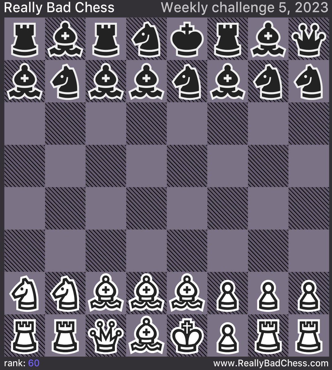 ReallyBadChess's tweet photo. This week's Challenge Board ~ #rbchess202305 https://t.co/hsrfUwVot2
