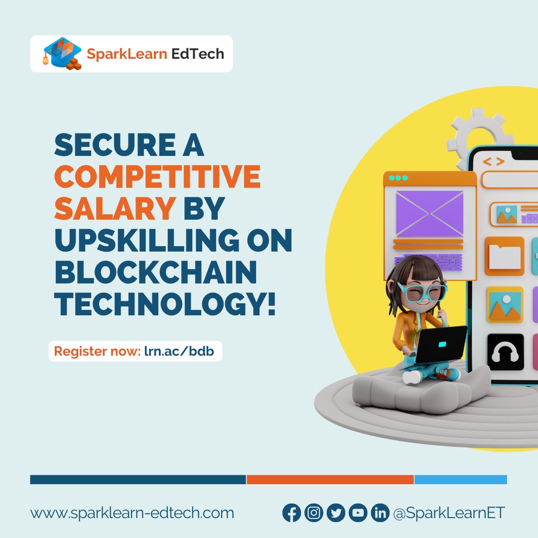 SparkLearnET's tweet photo. A #blockchain developer in the Philippines can earn as high as PHP63,900 per month, depending on experience, skills, and other factors. π€
Want more return on investment? Get our Early Bird #Discount these remaining 2 days!
Register at https://t.co/UMKAJKafZf.
#BDBC3 https://t.co/jZSq83cQVQ