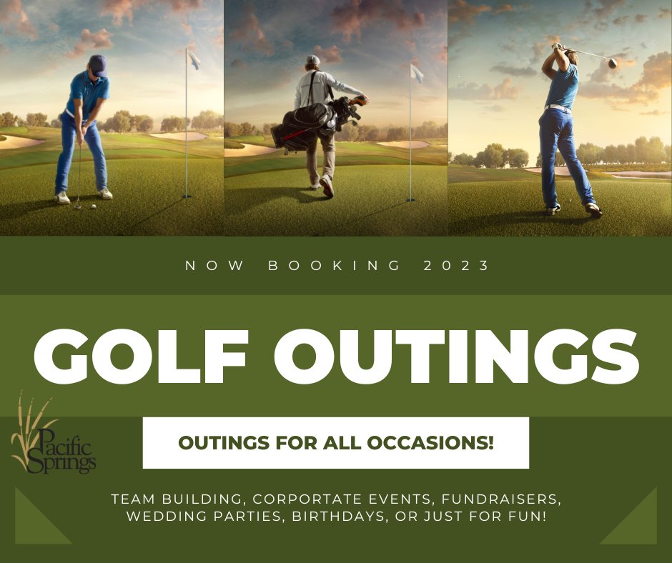 There's always a reason to host a Golf Outing! We can help you plan an awesome outing here at Pacific Springs! 👉 bit.ly/3ZlPTbQ

#PacificSprings #LUGolf