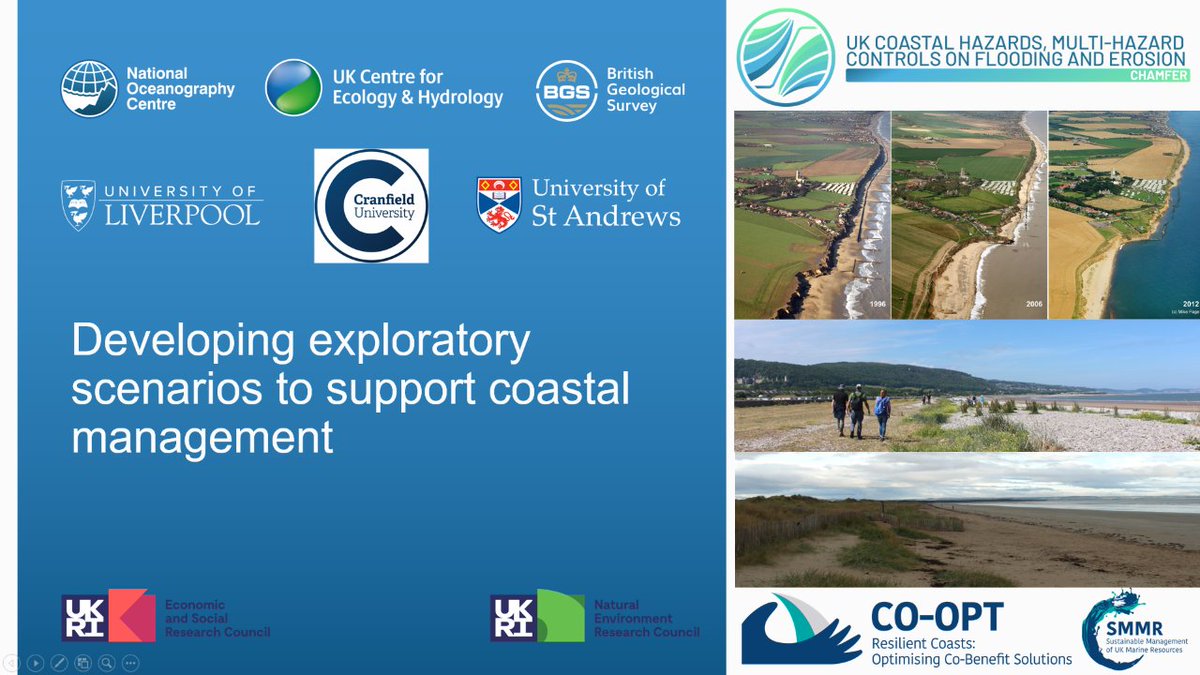 NOCmarinePhys's tweet photo. Tomorrow is the 70th anniversary of the North Sea flood of 1953.

Today we've just run a joint #CHAMFER &amp; #CoOpt  workshop  on developing exploratory scenarios for coastal management.

We've focused on #coastalFlooding and #erosion, and #natureBased solutions 🌊🌿 https://t.co/5nHmmh1Zpw