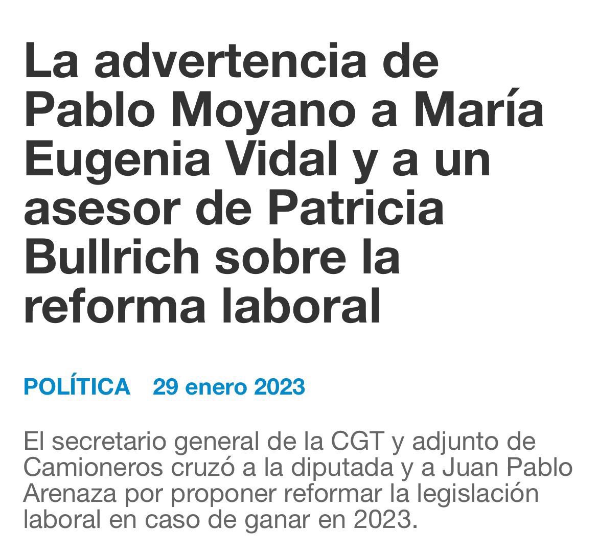 Argentina necesita una reforma laboral que impulse la generación de empleo y ponga freno a las mafias. 

Las “advertencias” de un mafioso no me quitan el sueño, me confirman que vamos por buen camino.