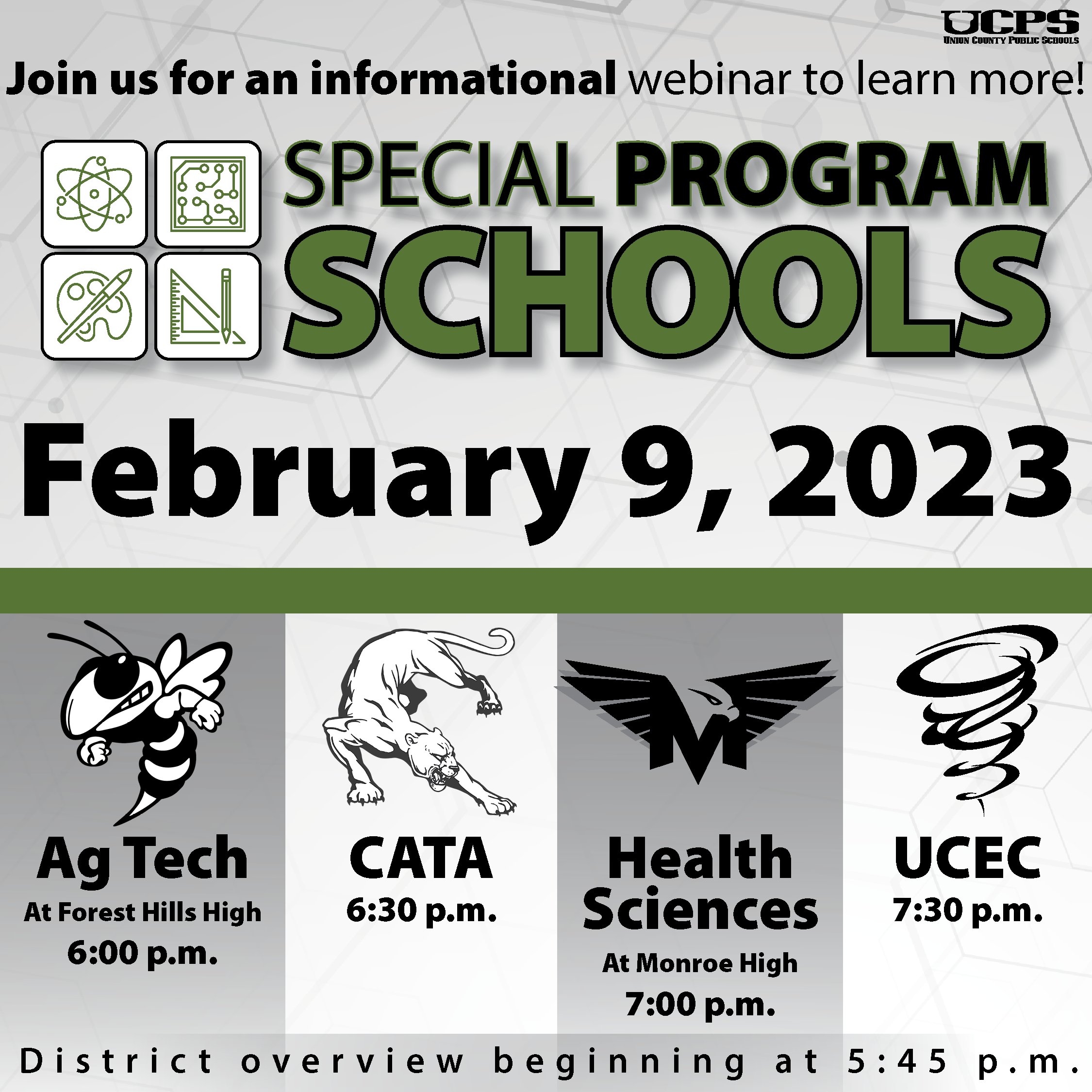 Union County Early College on X: UCPS Special Programs Webinar beginning  at 6:00 p.m. on February 9. Tune at 7:30 p.m. to learn more about the great  program at UCEC. Free two-year