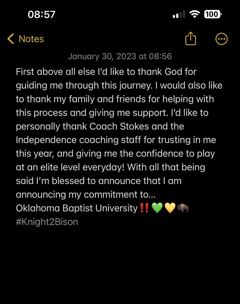 Blessed to be given an opportunity like this‼️🦬 #Committed #Knight2Bison
<a href="/OBU_Football/">OBU Football</a> <a href="/Taggart_Brown/">Taggart Brown</a>
