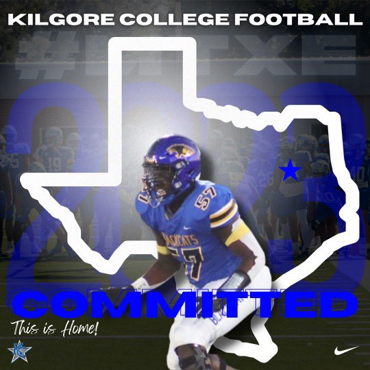 theyhatezhe's tweet photo. Blessed to announce my commitment to Kilgore College!!🔵⚪️ @CoachGeee_MTXE @KC_MTXE @CoachRJones_ @BCHSFBall https://t.co/MAm4IRCF3p