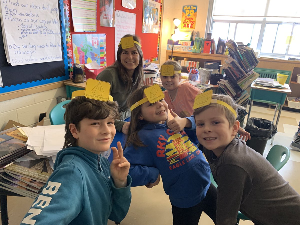 Headbanz 3-D shape style! Communicating in math at its best!