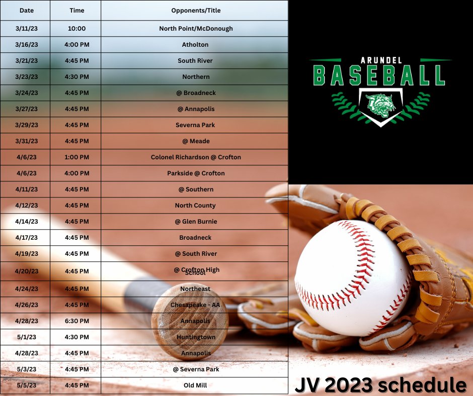 AHSCatsBaseball's tweet photo. Schedule release https://t.co/u4Ty9SSthe