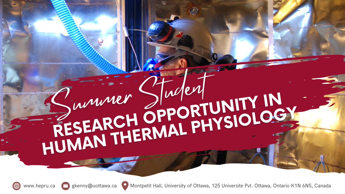 HEPRU uOttawa (@hepru_uottawa) on Twitter photo Are you interested in #thermoregulation and wireless technologies? We’re looking for a summer research student to join our team with @GregMcGarr and <a href="/HEPRU_uOttawa/">HEPRU uOttawa</a> to study human tissue temperature responses to localized radiofrequency field exposures. Link below! Are you interested in #thermoregulation and wireless technologies? We’re looking for a summer research student to join our team with @GregMcGarr and <a href="/HEPRU_uOttawa/">HEPRU uOttawa</a> to study human tissue temperature responses to localized radiofrequency field exposures. Link below!