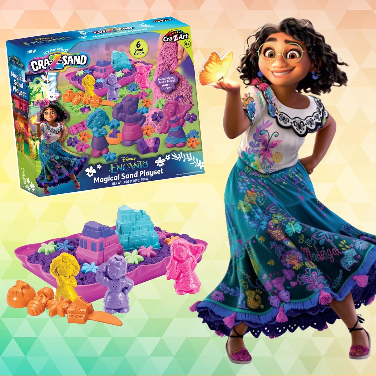 crazart's tweet photo. Shape &amp; mold your favorite characters with our NEW #Disney #Encanto Magical Sand Playset! Our Cra-Z-Sand never dries out so you can enjoy hours of fun! Available at #Walmart https://t.co/X8ir9Mbuin
 #CraZSand  #movies #kidsmovies #Disneymovies #sand #imagination #kids #fun https://t.co/KmVC17U9iU