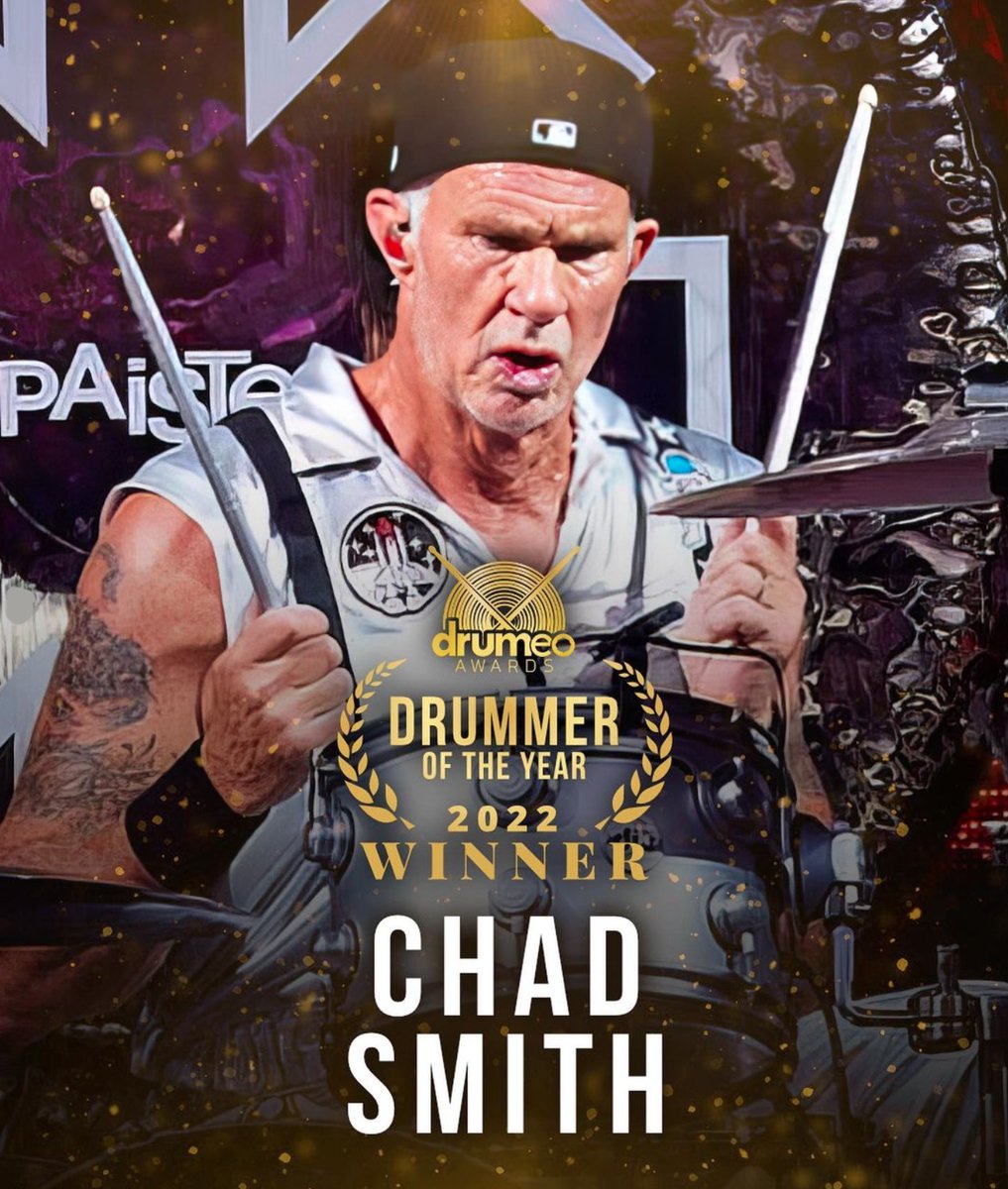 Congratulations to Chad Smith (Red Hot Chili Peppers) for winning this years Drumeo Award in the category “Drummer Of The Year”. It’s an honor having you be a part of the Paiste Artist Family.

@ChiliPeppers @drumeo #chadsmith #rhcp #redhotchilipeppers #drumeoawards #chilipeppers