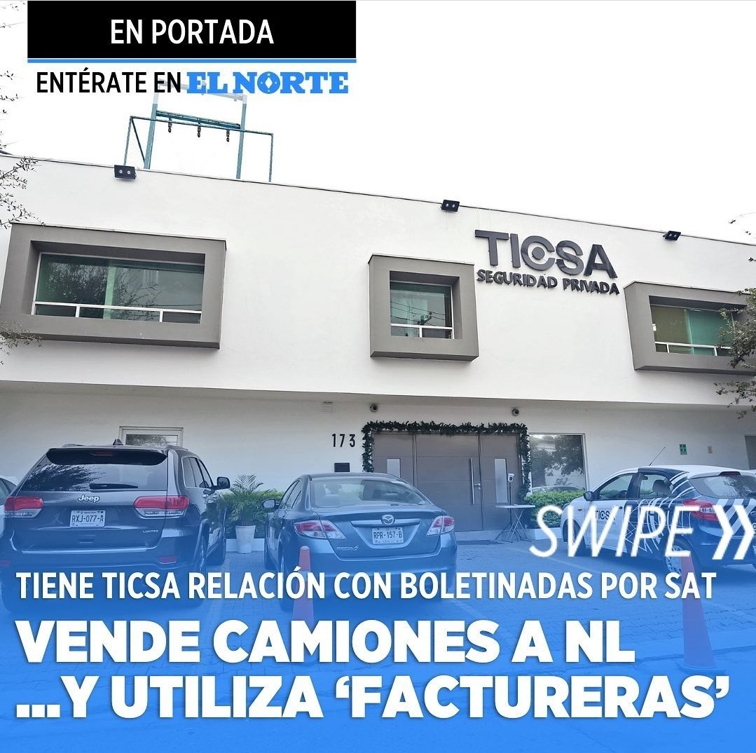 urielvelez07's tweet photo. La empresa #TICSA, contratada por la Administración del Gobernador Samuel García para adquirir 800 camiones urbanos por $3 mil 936 millones de pesos, además de fallar en la entrega de las unidades, utiliza #factureras como proveedoras.

Vía @elnorte 
👉 https://t.co/zulMkmGnQS https://t.co/7fn3tbhx1X