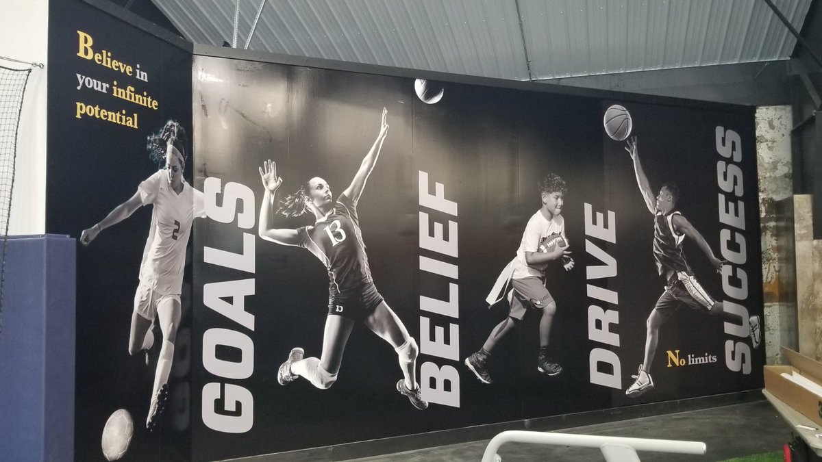 SparkSigns's tweet image. We recently installed a variety of #signage at All American Field House. We're proud of the work we did, including a #wallmural in the entrance area, the court side logo signage, motivational words, &amp;amp; #dimensionalsign for the Cadence+Fuel+Gear store.

#spark #signs #interiorsigns