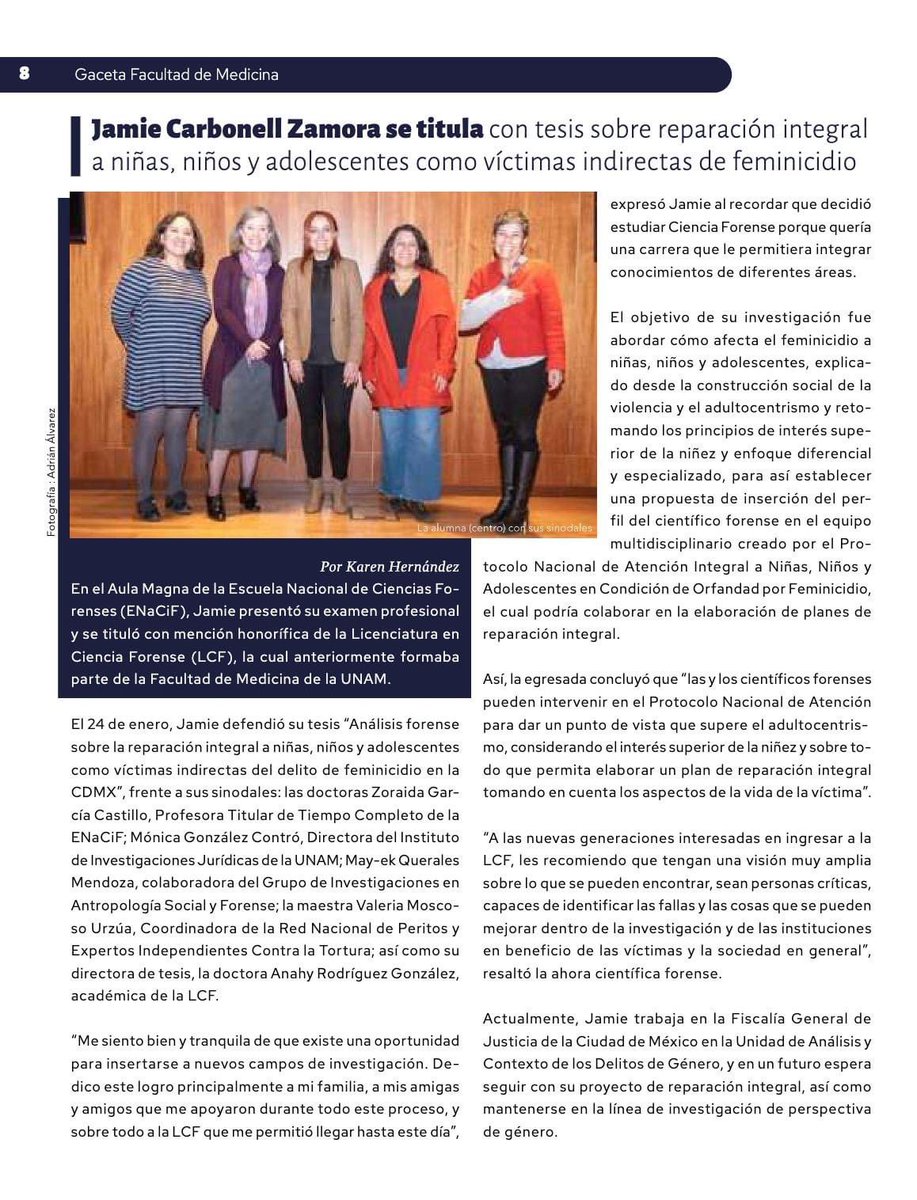 LCF_UNAM's tweet photo. #OrgulloForense
🔴Nota sobre el examen profesional de nuestra #CF👩🔬Jamie Carbonell Zamora👇🏻
https://t.co/0rGasyvxU3 https://t.co/MlsrAOyYHL