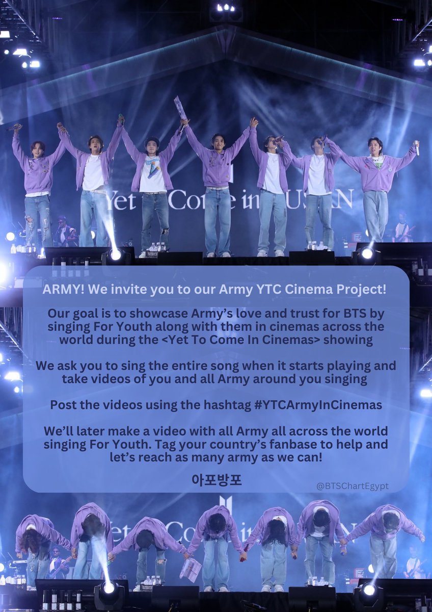 BANGTANSRILANKA's tweet photo. ARMY are you ready to sing “For Youth” in Cinema? 🤩

Here are the participating army fanbases so far and the instructions for SL ARMYS !! 

Tag your fanbase if you can’t find yours, don’t forget to memorize For Youth! 

#SpreadArmyYTCProject 
ARMY MEMORIZE FOR YOUTH

@BTS_twt https://t.co/Xss6N9nu9L