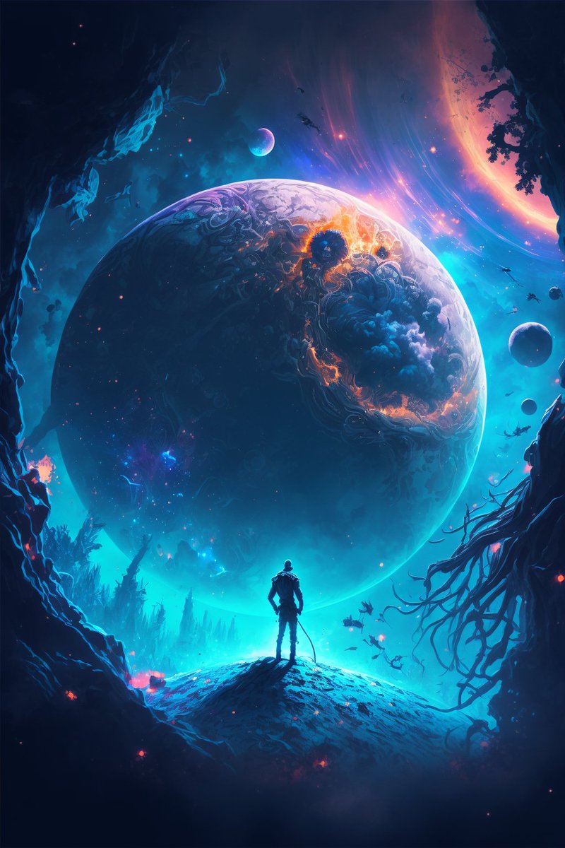 cybronauts's tweet photo. One chapter ends the other starts
.
.
.
.
.
.
#AI #AIart #AIArtwork #AIArtworks #aiartcommunity #AIartists #AiArtSociety #midjourney #midjourneyAi #midjourneyV4 #midjourneyart #colorful #planets #moon #space #collapse https://t.co/SgY8rqyUfv