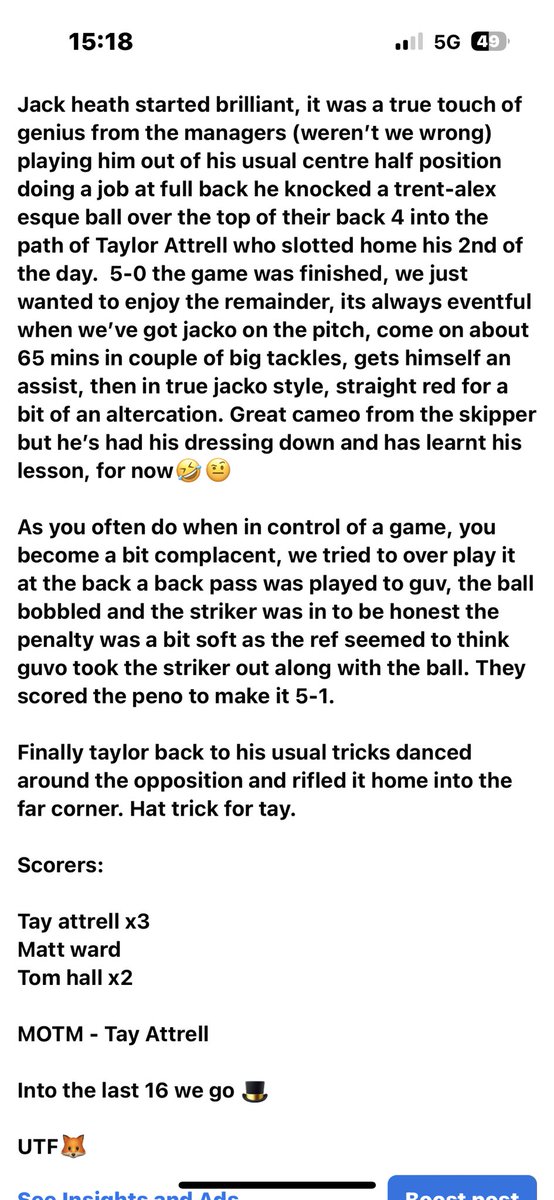 Match Report 29.01.23🦊
