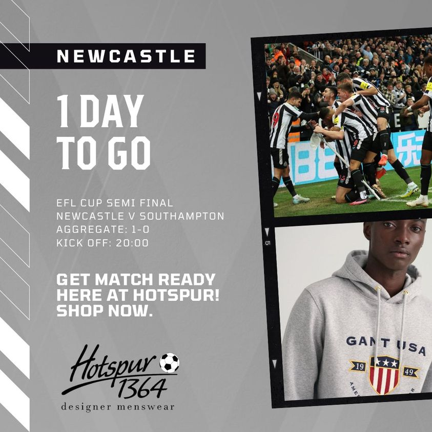 ONLY 1 day to go...
Get ready for the game here at Hotspur1364 with only the best designer menswear! WINTER SALE STILL ON🤩 SHOP NOW >> hotspur1364.co.uk/sale
#shoplocal #shopmorpeth #shopalnwick #menswear #mensclothes #mensfashion #gant #menshoodie #nufc #newcastleunited