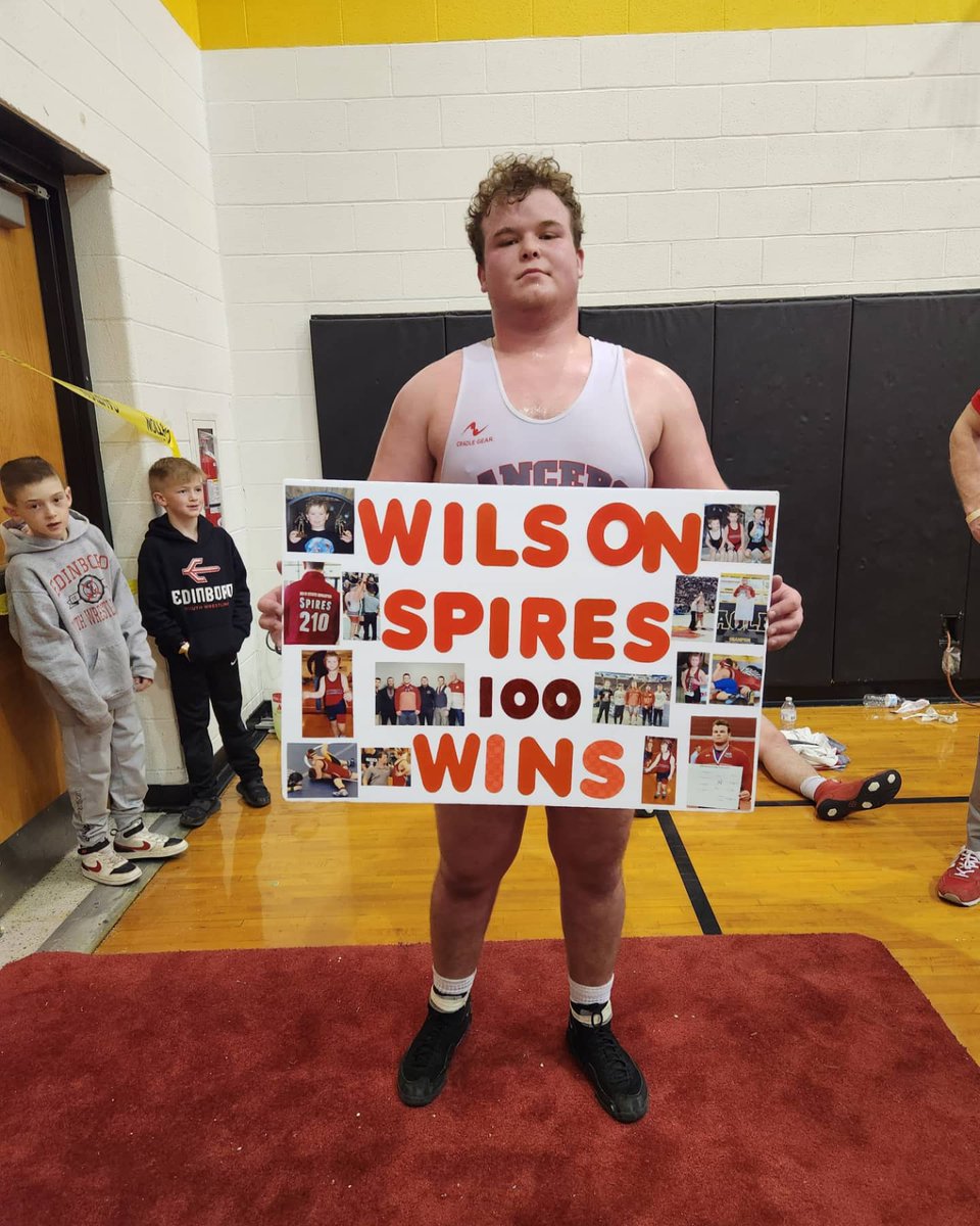 GM_Wrestling's tweet photo. Big Wil with the new membership card to the 100 win club!! https://t.co/TTLmiQrRWY