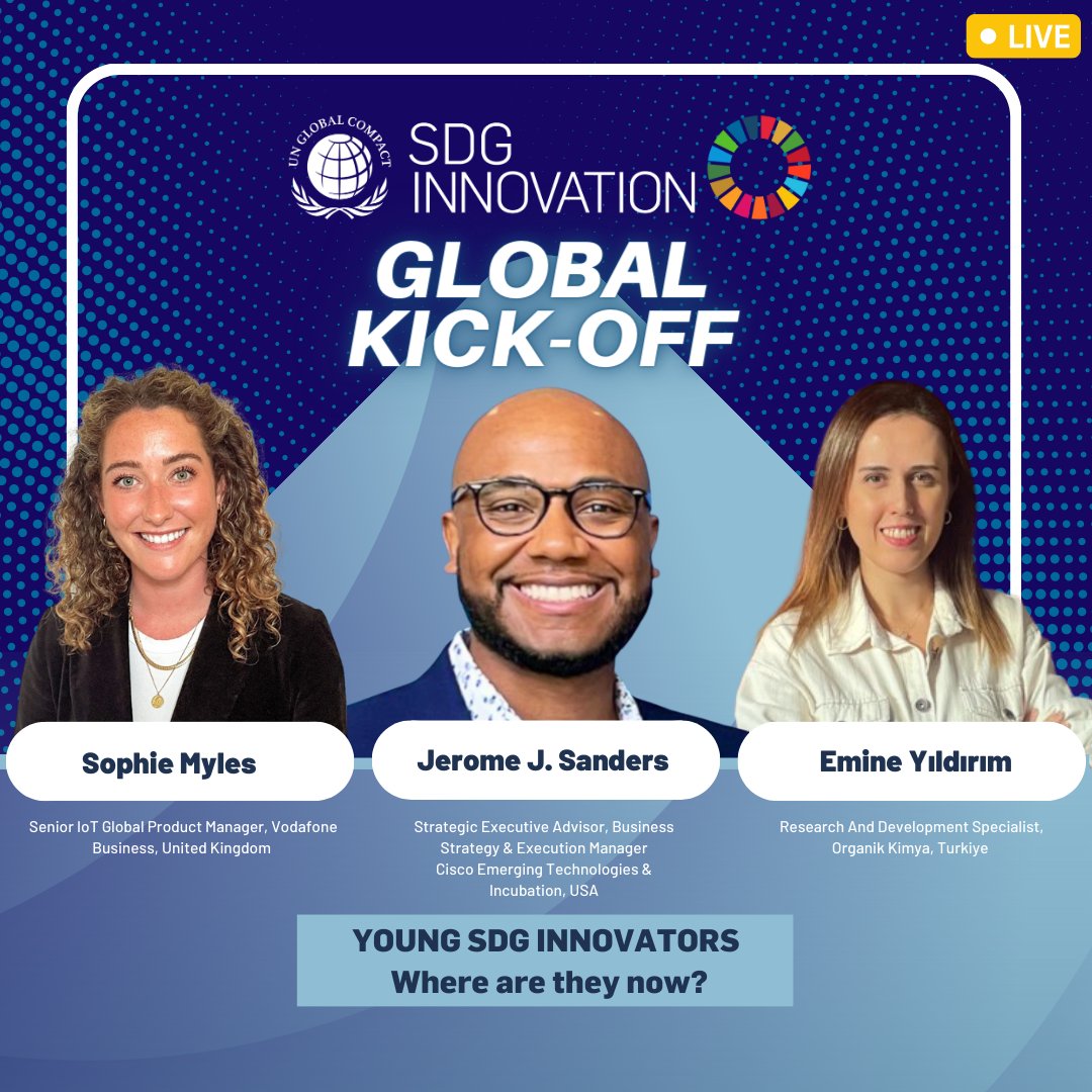 globalcompact's tweet photo. 🗓️ Tomorrow, the #SDG Innovation Accelerator for Young Professionals kicks off 🚀!
The virtual meeting will showcase the power of #intrepreneurship and connect the new Innovators with alums. Register to watch the session LIVE: 👉 https://t.co/0RU2LLFFYN
#UnitingBusiness https://t.co/3Gux0IHHOv