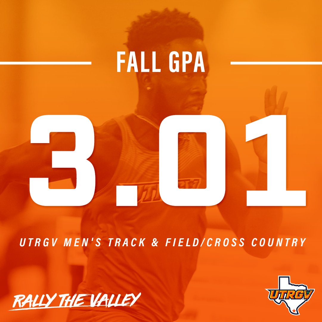 UTRGV_TFXC's tweet photo. Men's Team GPA 3.01

13- AD Honor Roll Recipients
8- Dean’s List Honorees
2- 4.0 GPAs

#RISEup #UTRGV #WAClearn  #RallyTheValley https://t.co/iAvkcyj3eK