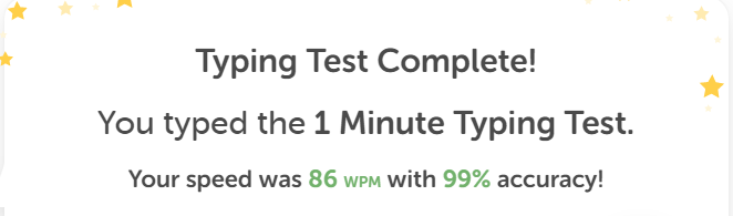 Allonsy_Pond's tweet photo. I'm losing my touch. 😰

86 WPM with 99% accuracy. Whomp.
https://t.co/z6Oiao4i94 https://t.co/HXZngP9Kuk