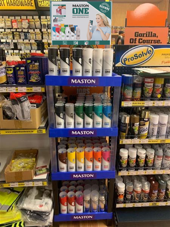 josephmurphyltd's tweet photo. Grab your favourite colour of Maston One® Spray Paint at George Irwin Hardware in Donegal Town.  Maston One® spray paint makes painting easy and fast and is perfect for upcycling projects. 🌟
https://t.co/cfMVWELnSc
#upcycledfurniture #diyhomedecor #paintingireland https://t.co/cGA5uAzKw2