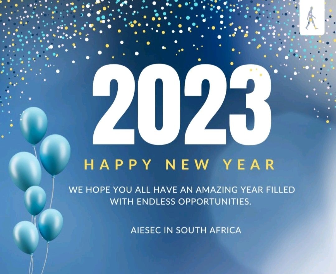 Happy New Year! 🗣️
The AIESEC in South Africa team is so excited for this year, and we hope you are too. 

We have a lot of new projects coming up so stay tuned to our page to keep up to date.💙 

#AiesecInSouthAfrica #youthleadership