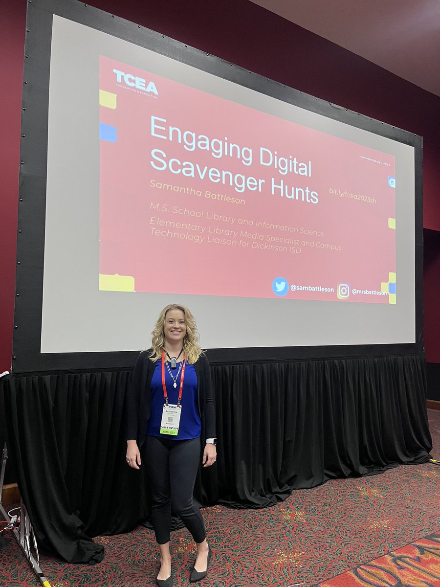 JRushing223's tweet photo. @sambattleson has a full house for her session, Engaging Digital Scanvenger Hunts, this morning!! #TCEA23  @DISDTechnology https://t.co/kvpqCSyFXj