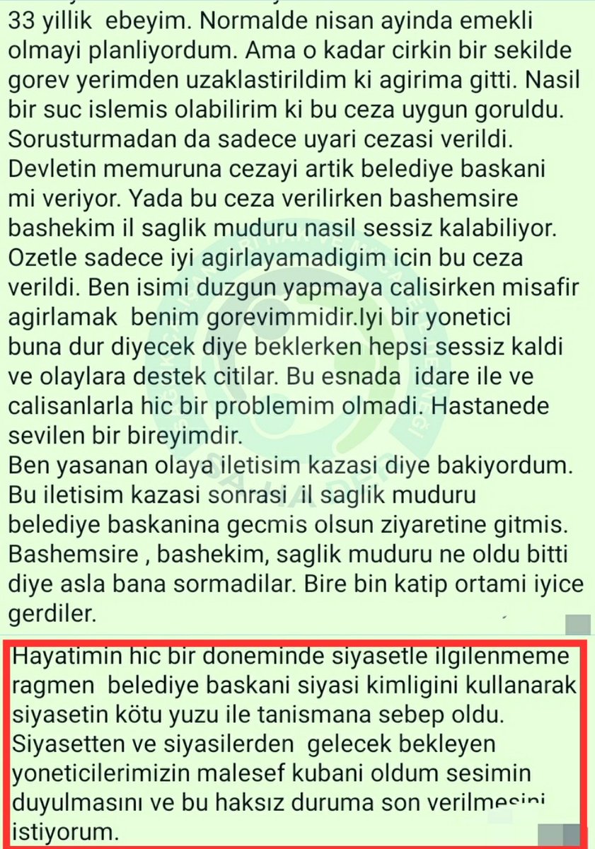 SaHaDernegi's tweet photo. Muğla dalaman belediye başkanının @mkaraks48  akrabasına doğumhanede özel muamele gösterilmedi diye hakkında soruşturma açılan @SibelSoltekin 33 yıllık bir ebe ve 90 km ötede görevlendirme ile sürgüne gönderiliyor.
@MuglasaglikMd 
Sürgünden haberiniz var mı?
#TekCareEkZam https://t.co/wWn7BI8sbE