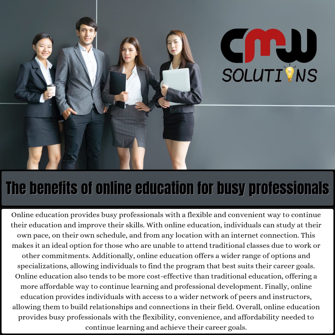 CalimakWeb's tweet photo. The benefits of online education for busy professionals.....💻

#calimakwebsolutions #ilovemyjob #studyenglish #lovemyjob #myjob #educationaltoys #jobb 
#instajob #studying #studytips #studyhard #studygram #job #jobsearch #internship2023 #naukari #studywithme #education #study https://t.co/FbGnE4VzSe