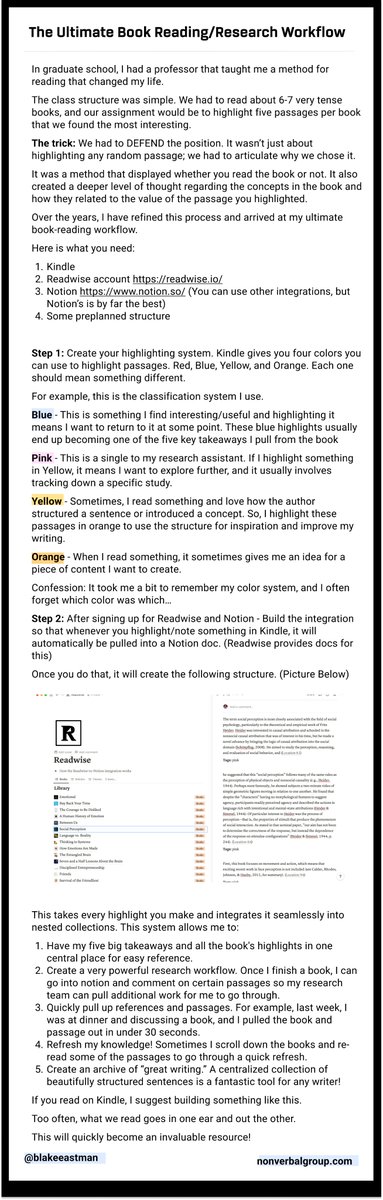 The Ultimate Book Reading/Research Workflow using <a href="/NotionHQ/">Notion</a> <a href="/readwise/">Readwise</a> and <a href="/AmazonKindle/">Kindle</a>