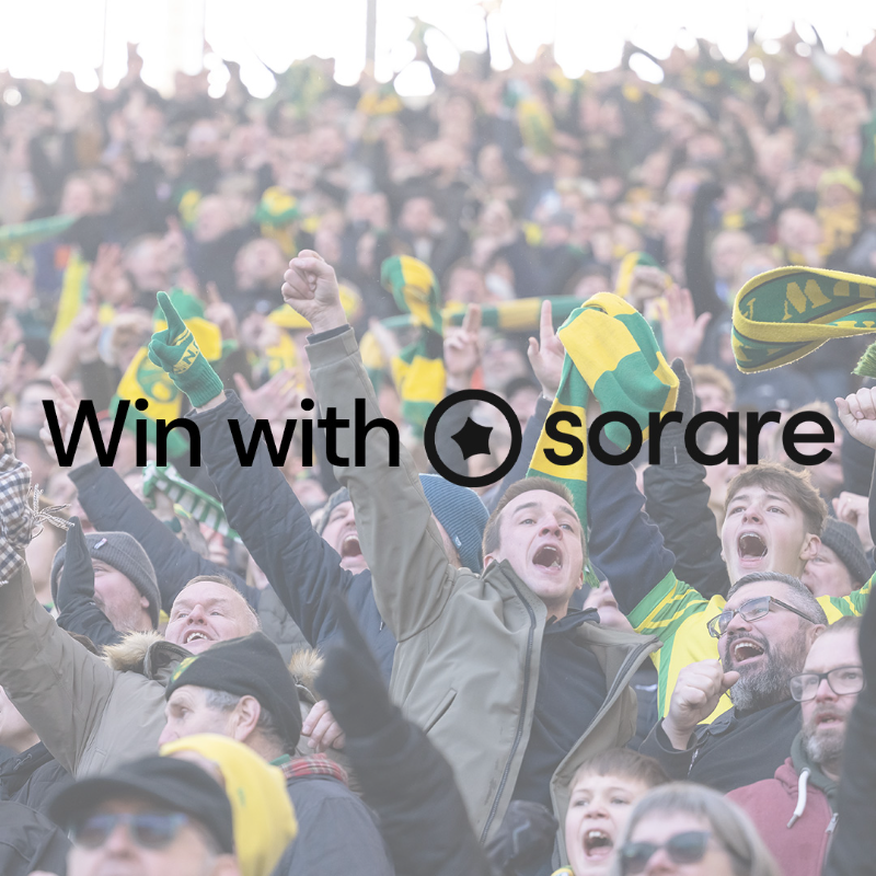 NorwichCityFC's tweet photo. Competition time...

WIN a free signed shirt and four hospitality tickets to the 𝗟𝗲𝗴𝗲𝗻𝗱𝘀 𝗟𝗼𝘂𝗻𝗴𝗲 at our home fixture against Burnley on Saturday, courtesy of @Sorare 👏

All you have to do to enter is ♥️ + 🔁 this tweet 👇

#NCFC