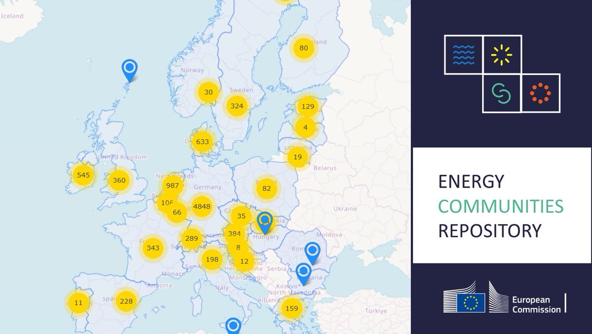 🆕EU Energy ⚡️ Communities Map 🌍

Whether you are looking for an overview of EU's #energycommunities, willing to discover those in your area or become part of an energy community yourself… This map is for you! 👇
europa.eu/!KvHynX