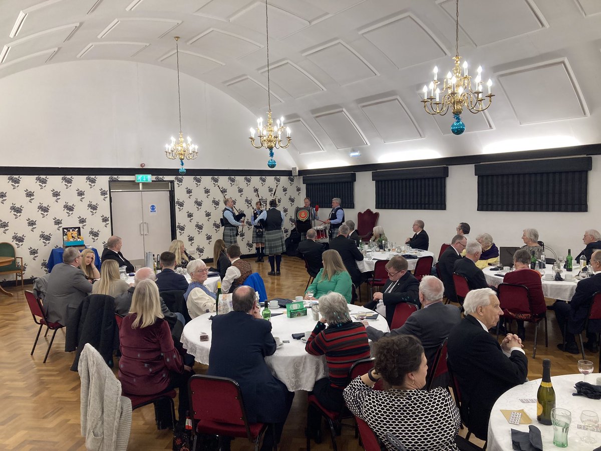 A magnificent Burns’ Night Supper in the company of The Sheffield Pipe Band and Sarah Fox accompanied by David Barnard on the piano at Dore Freemasons’ Hall … <a href="/SS_9130/">Sure & Stedfast Lodge 9130</a> #doremasonichall