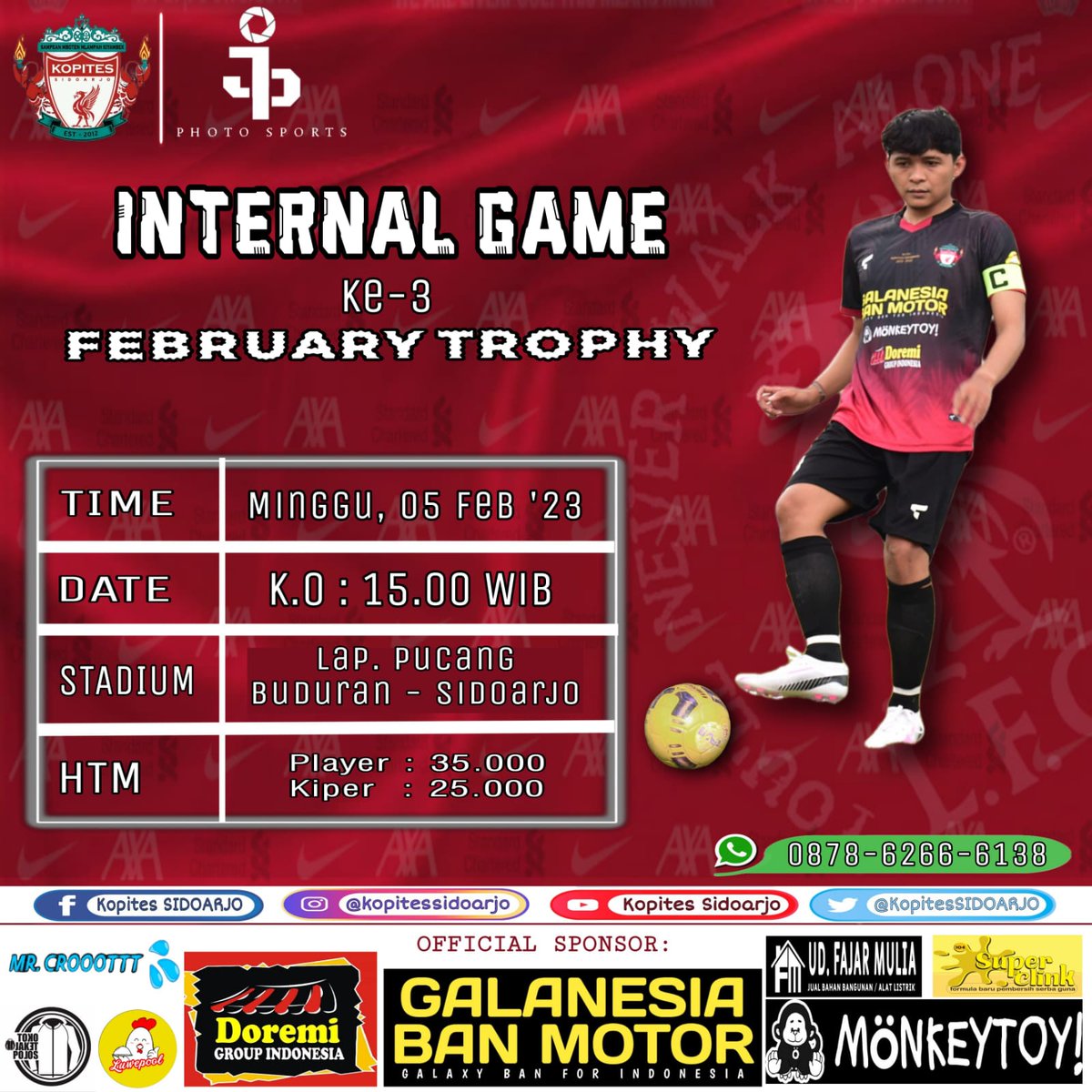KopitesSIDOARJO's tweet photo. Internal game jilid III REK 💪
Ayo Ndang daftar.
#SMMK https://t.co/UPz1jYhOD4