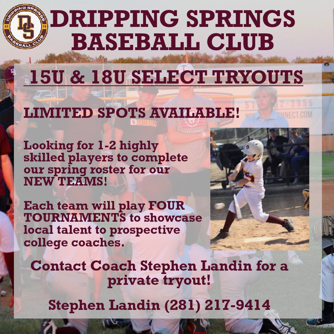 DSBaseballClub's tweet image. At #DSBC, our talented coaches &amp;amp; players work together on core #baseball fundamentals to build their skills💪🏼⚾️

Want to tryout for our #selectbaseball teams? We have new 15U &amp;amp; 18U teams, each with 1-2 spots available 🔥 Contact Coach Stephen Landin to setup a private #tryout!