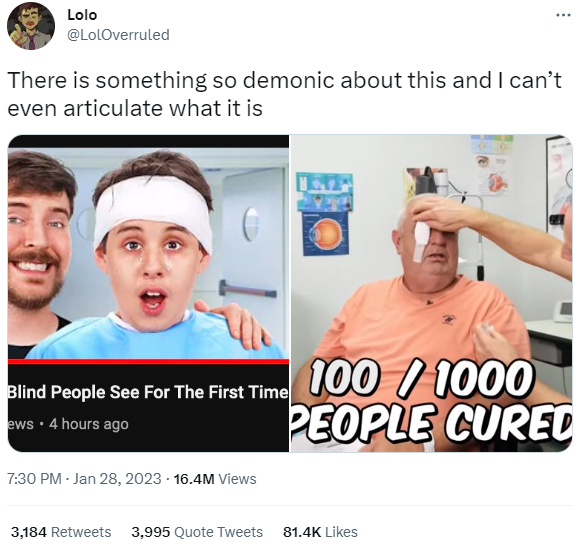 Mr Beast could cure cancer and people would still find a way to complain