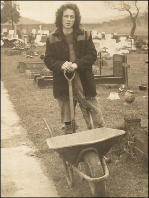 Joe Strummer in his pre-Clash early twenties, when he was still a part-time grave digger at Newport, South Wales, ca.1973, Captured by his flatmate at the time Richard Frame.