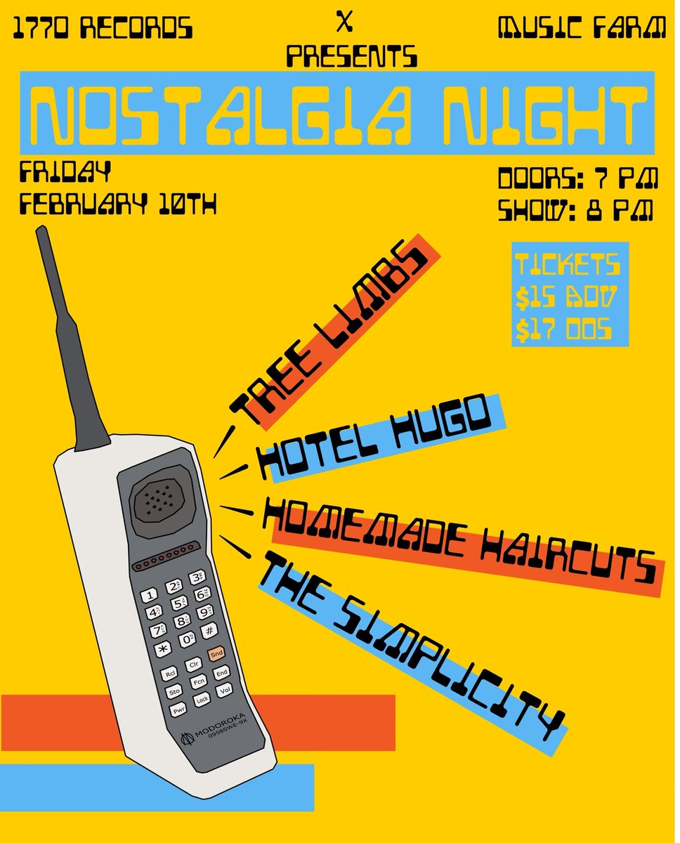 Join us at the Farm on Feb.10 and show some love to a few of our favorite local bands💫🪩🕺🏽

It's Nostalgia Night so don't forget to dress in your favorite decade!