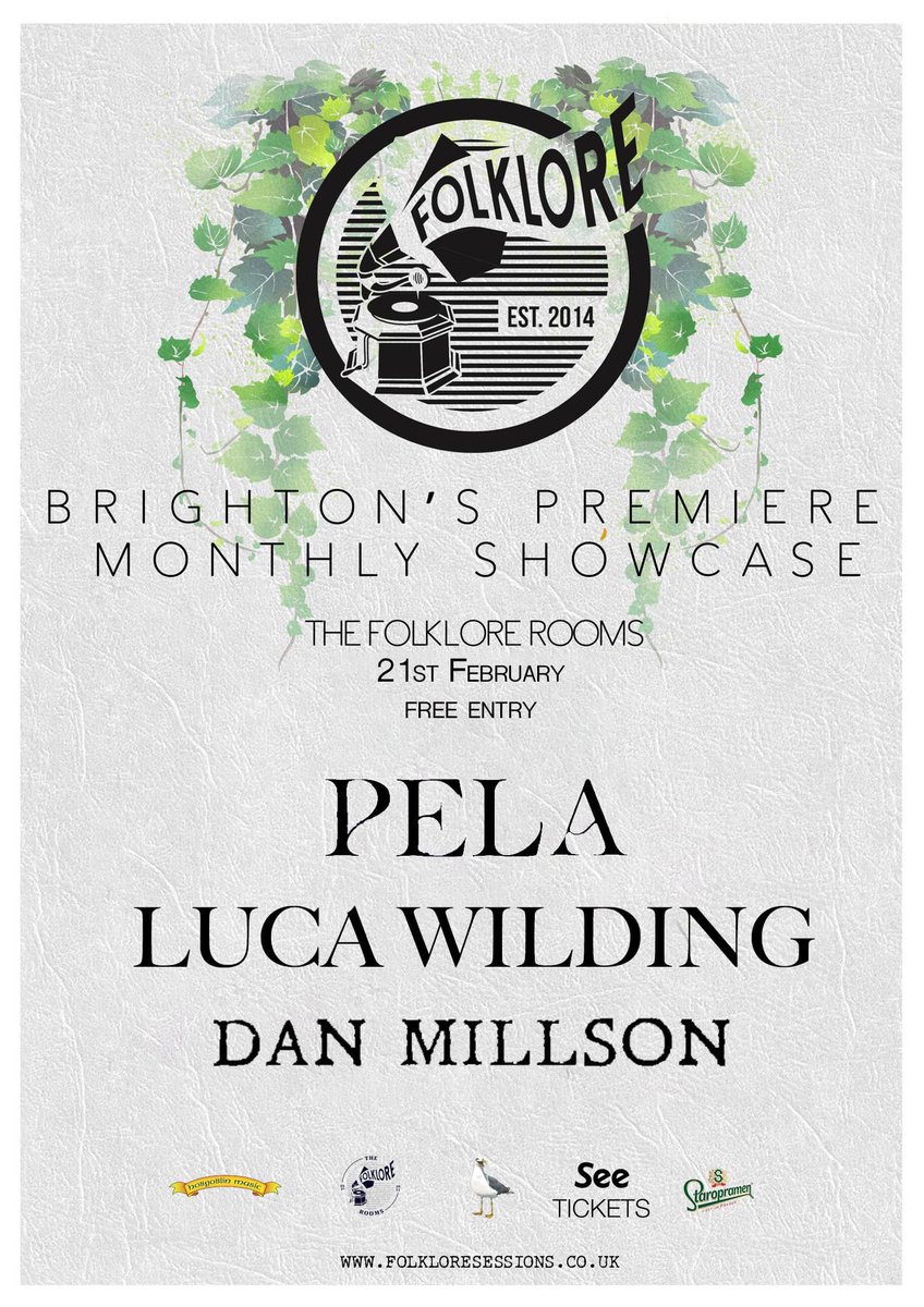 ⚡️SHOWCASE ANNOUNCEMENT⚡️

This month we bring you <a href="/this_is_pela/">PELA</a> <a href="/iamlucawilding/">L u c a W i l d i n g</a> and <a href="/danmillsonmusic/">Dan Millson</a> hosted by Folklore founder <a href="/jacko_hooper/">Jacko Hooper</a> 🤓

FEB 21ST
<a href="/folklorerooms/">The Folklore Rooms</a> 
ARRIVE FOR DOORS TO GAIN ENTRY

FLKx