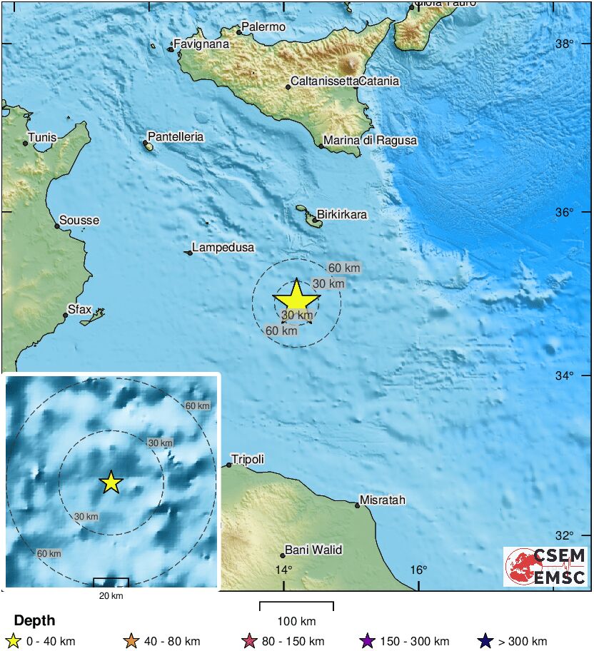 EMSC on Twitter: "🔔#Earthquake (#terremot) occurred 114 km S of #Birkirkara (#Malta) 25 min ago (local time 21:10:01). More info at: 📱https://t.co/LBaVNedgF9 🌐https://t.co/TbuIO55WWp 🖥https://t.co/K5tTAemthR https://t.co/Ixnd5aEPph" / Twitter